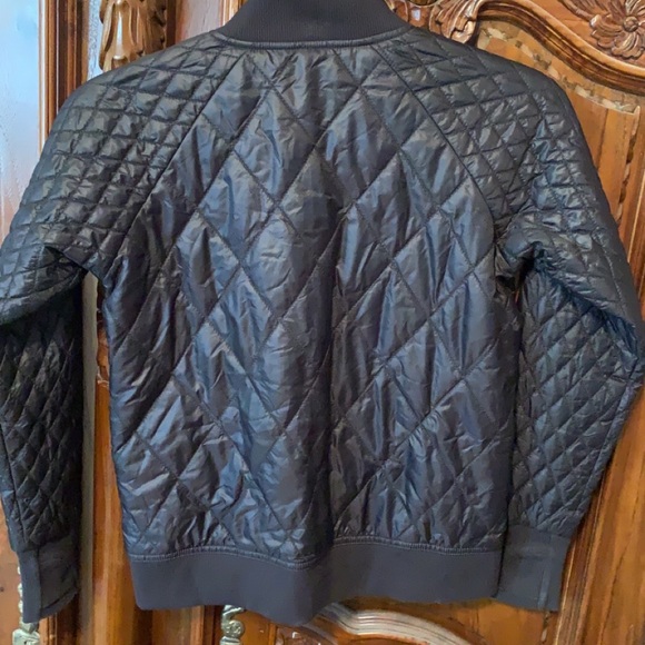 Athleta Girl Black bomber jacket size MEDIUM 8/10 - Picture 2 of 3